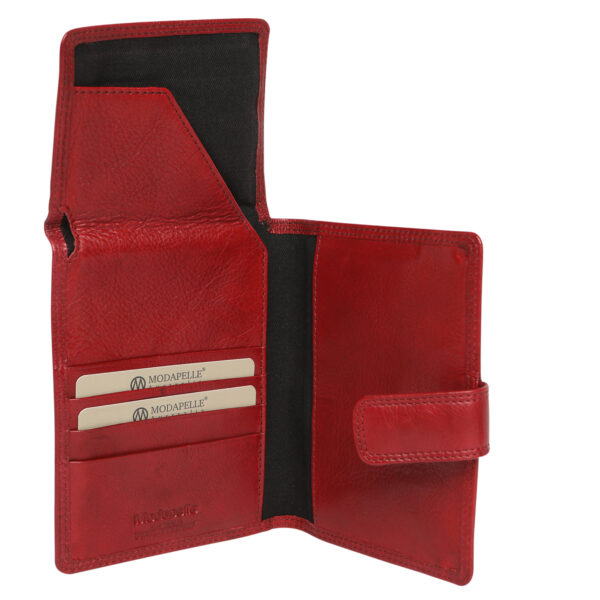 Ladies Leather Travel Wallet - New Arrivals 7707 Scarlet - Image 3