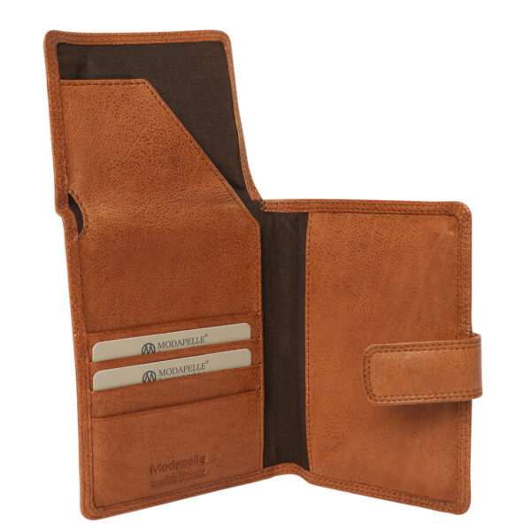 Ladies Leather Travel Wallet - New Arrivals 7707 Tan - Image 3