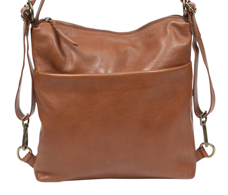 Ladies Leather Backpack/Leather Hobo/Leather Shoulder Bag/Leather Cross Body Bag and New Arrivals – 7868 Tan