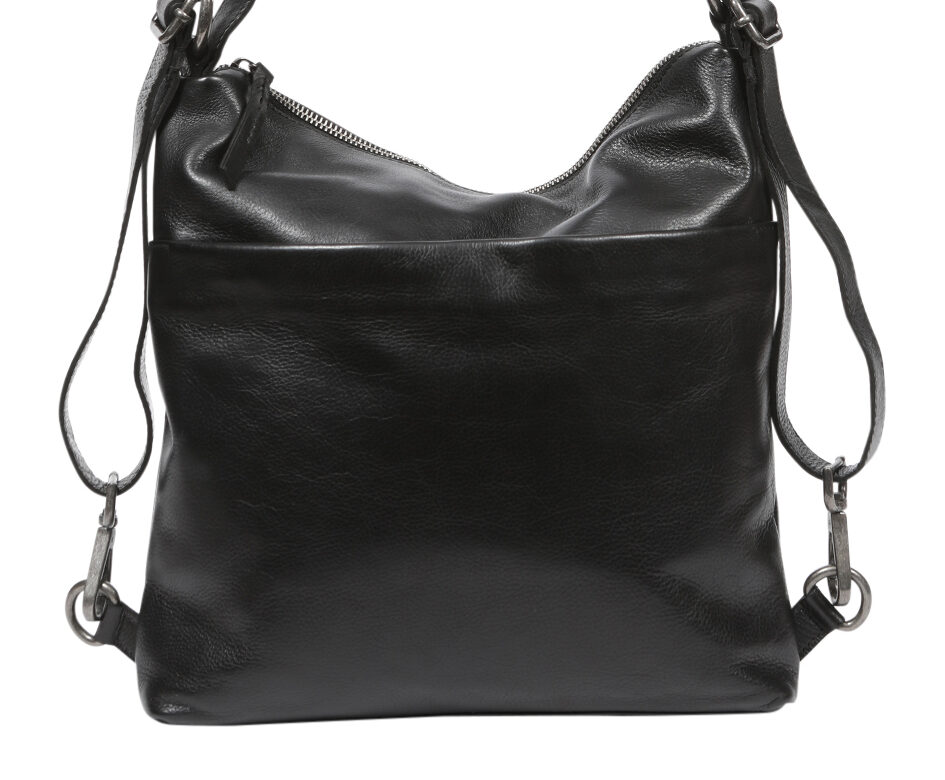 Ladies Leather Backpack/Leather Hobo/Leather Shoulder Bag/Leather Cross Body Bag and New Arrivals – 7868 Black