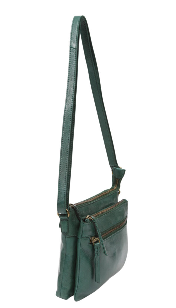 Ladies Leather Shoulder/Cross Body - New Arrivals 7869 Emerald - Image 3