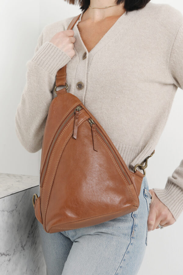 Ladies Leather Backpack - New Arrivals 7873 Tan - Image 4