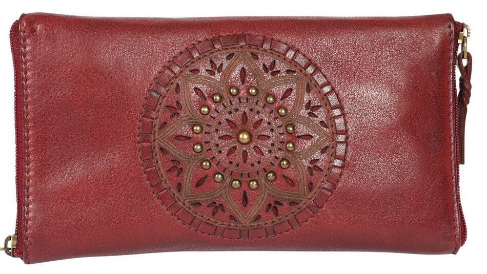 Leather Optical/Phone Case Style 5977 Mandala Oxblood