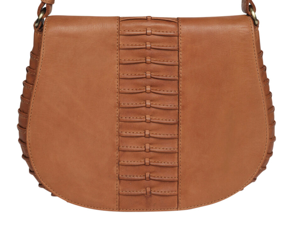 Ladies Leather Cross Body Bag Style 7888 Tan