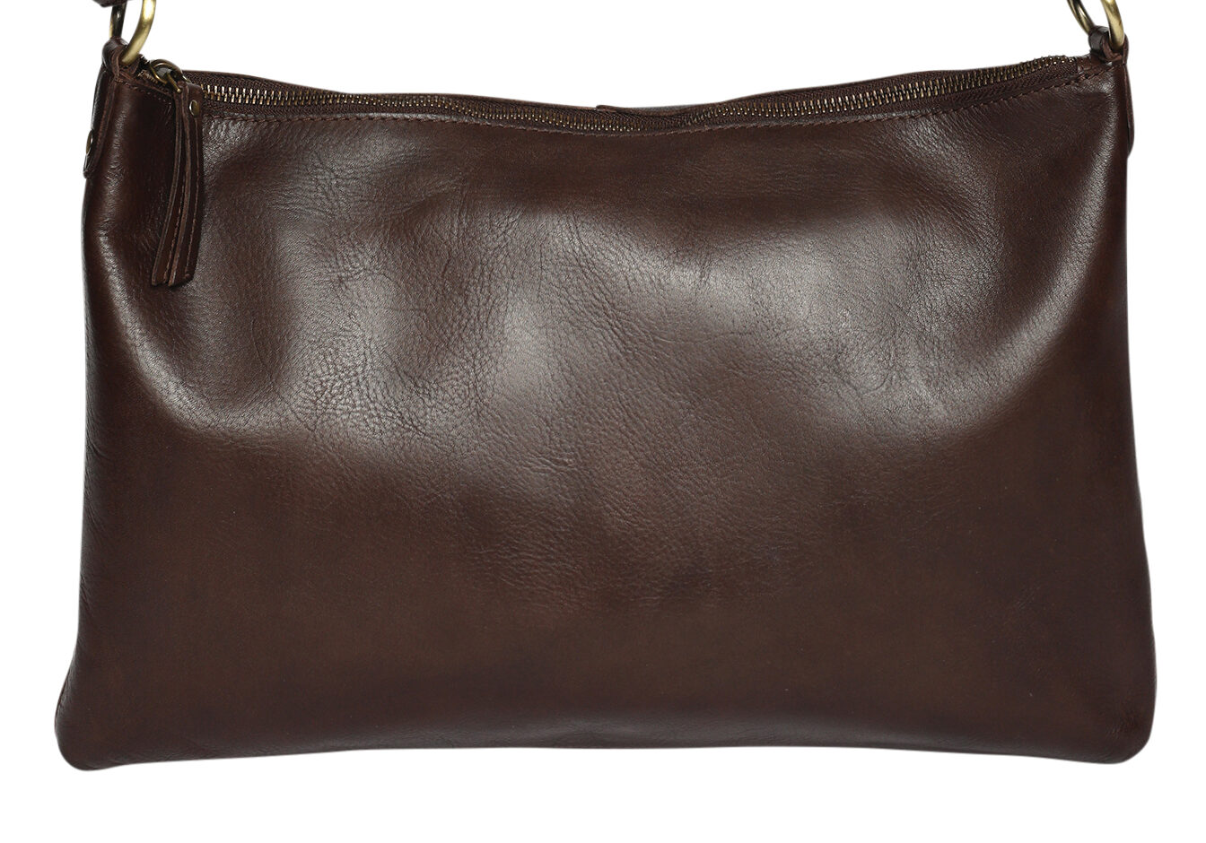 Ladies Leather Shoulder Bag/Hobo Style 7891 Brown