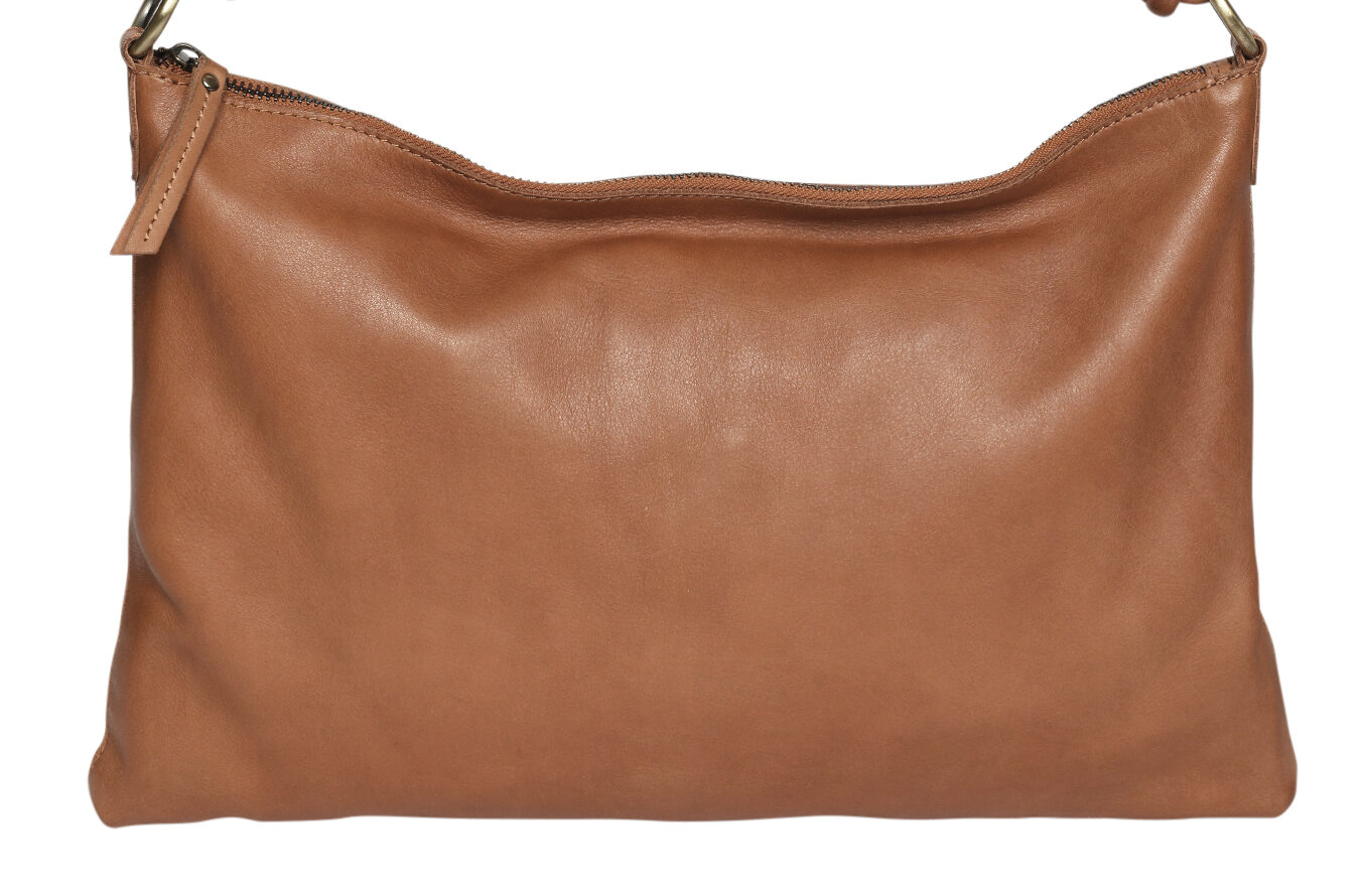 Ladies Leather Shoulder Bag/Hobo Style 7891 Tan