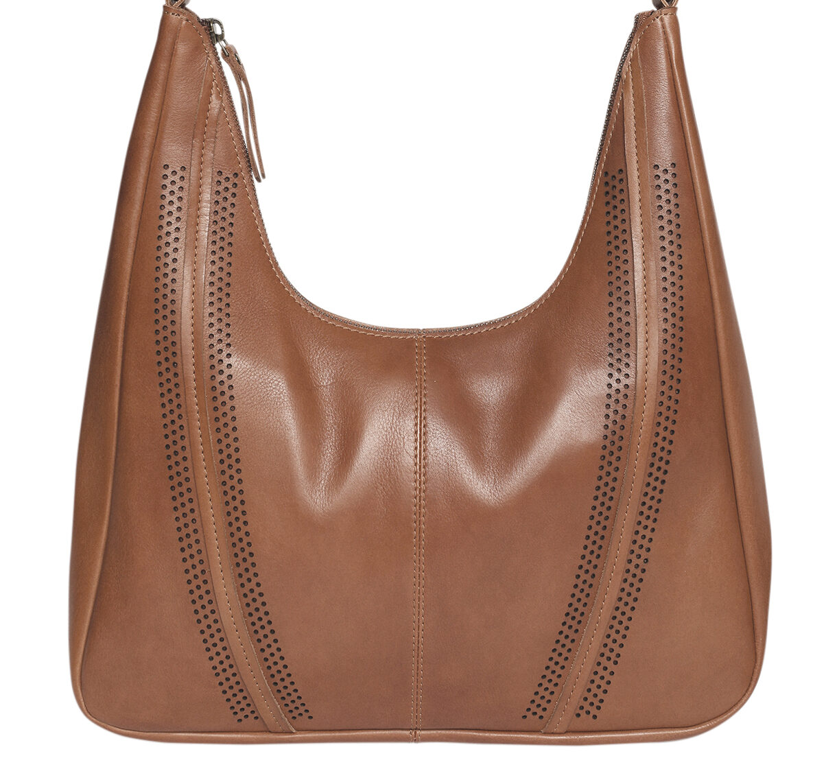 Ladies Leather Shoulder Bag/Hobo Style 7898 Tan