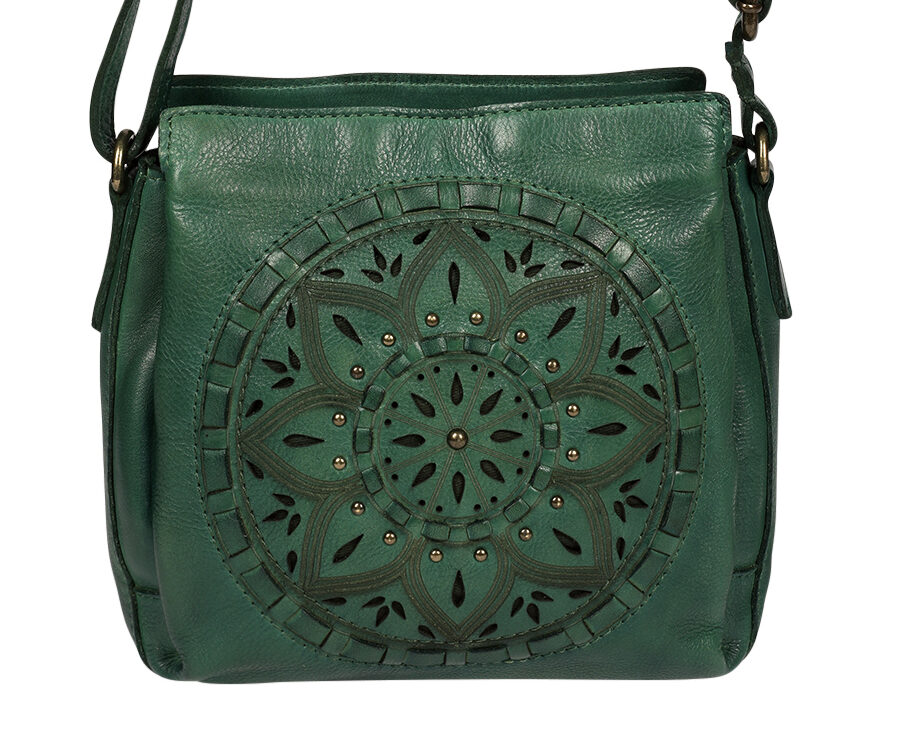 Ladies Leather Shoulder/Cross Body Style 7943 Green