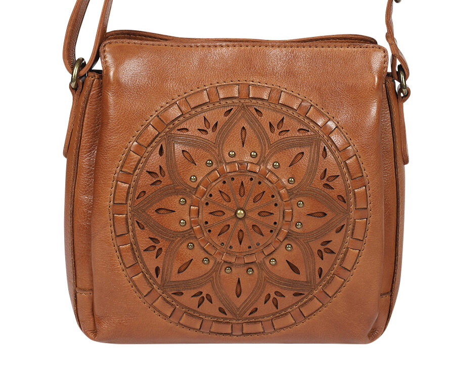 Ladies Leather Shoulder/Cross Body Style 7943 Tan