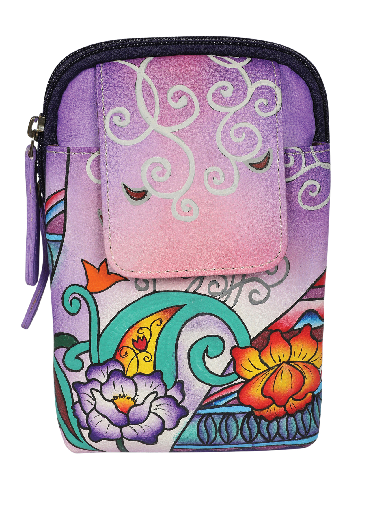 Ladies Hand Painted bag Style 3236 Purple Montage