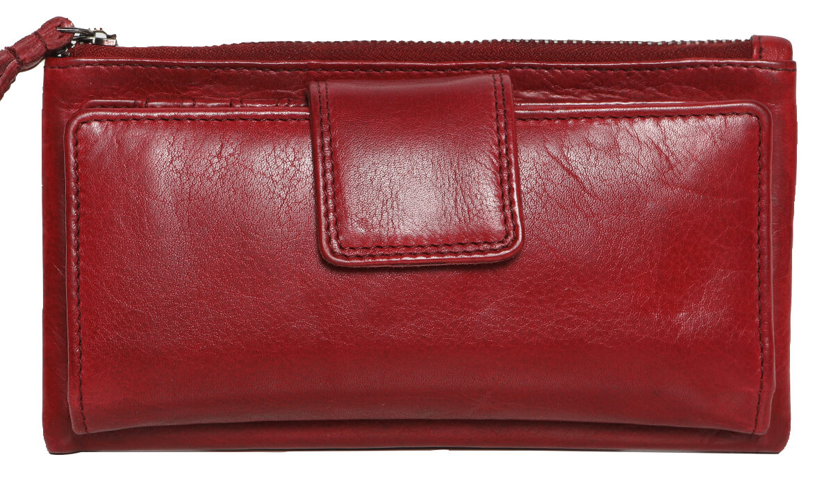 Ladies Leather Wallet Style 7655 Scarlet