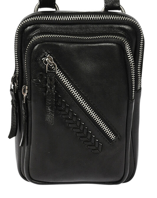 Ladies Leather Cross Body Bag Style 7936 Black