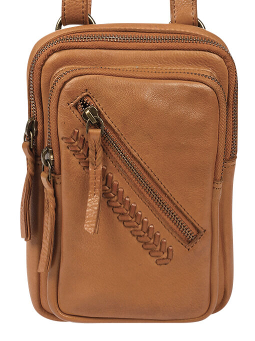 Ladies Leather Cross Body Bag Style 7936 Honey