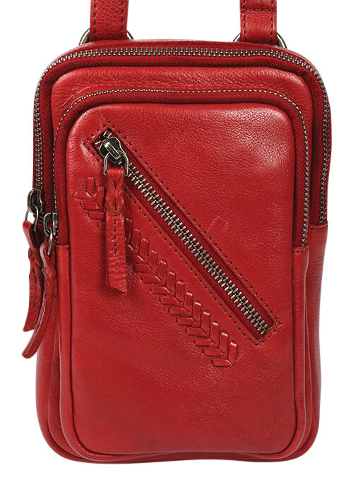 Ladies Leather Cross Body Bag Style 7936 Red