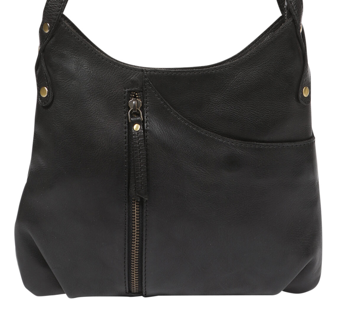 Ladies Leather Shoulder/Cross Body Style 7883 Black