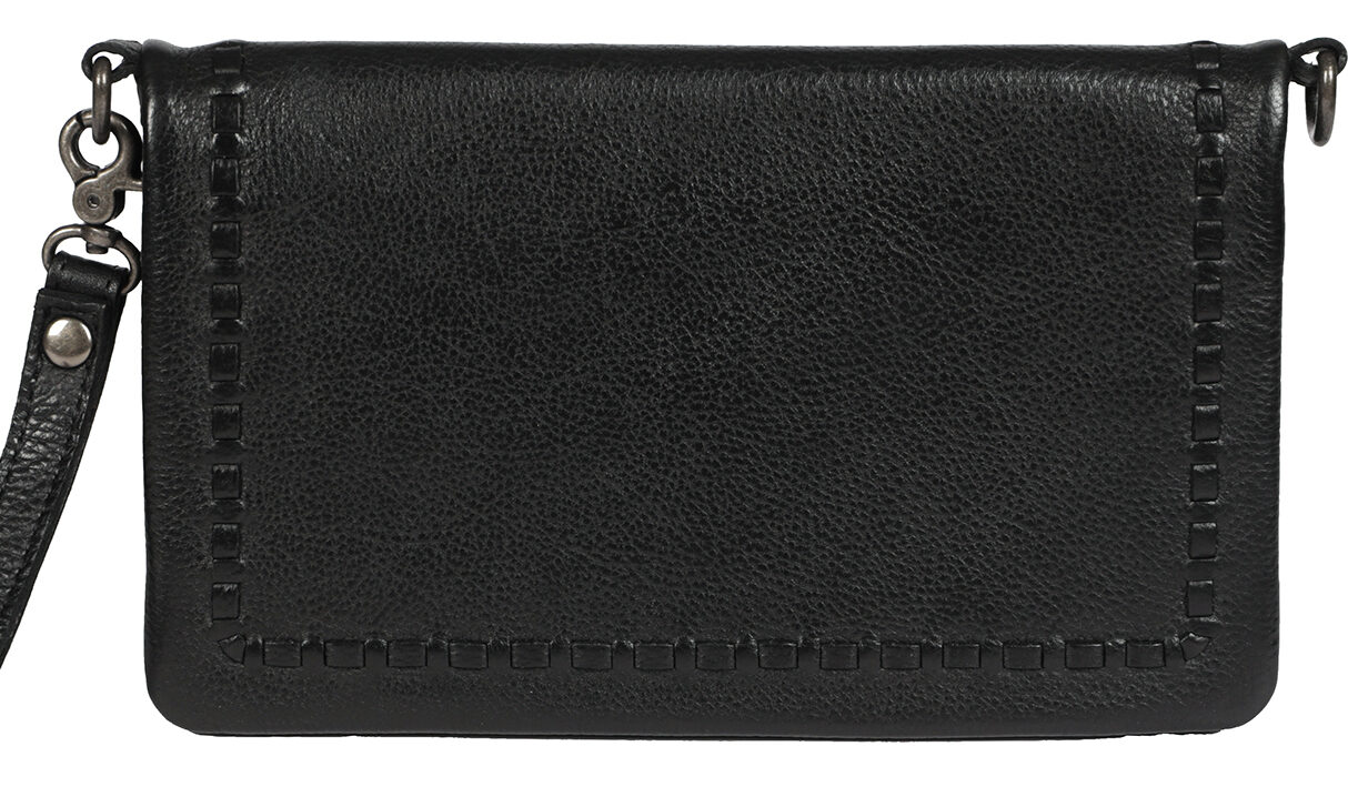 Ladies Leather Wallet/Cross Body Style 7969 Black