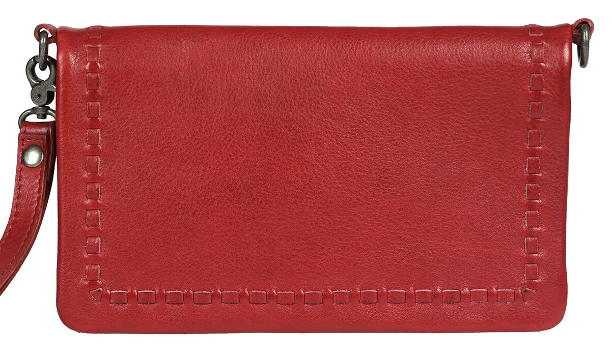 Ladies Leather Wallet/Cross Body Style 7969 Red